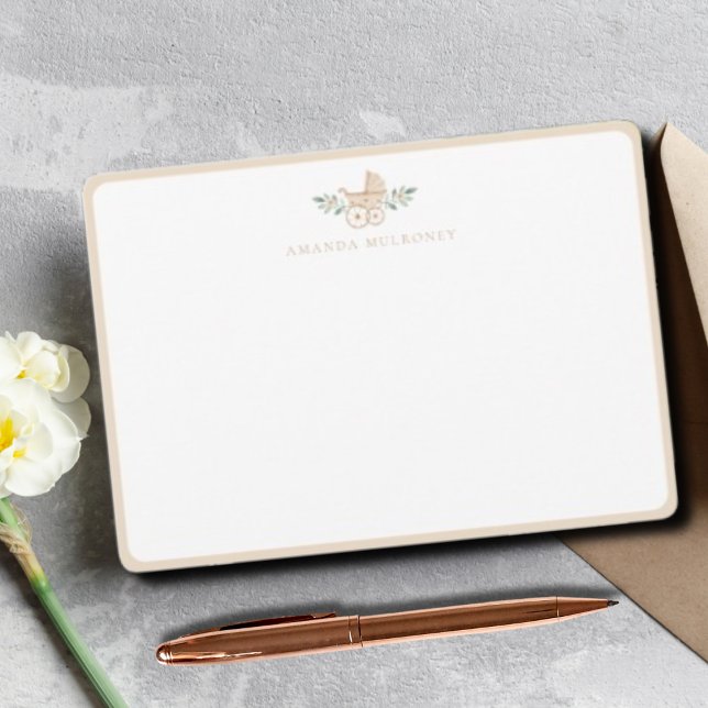 Tarjeta de nota plana de agradecimiento de Baby Sh (Subido por el creador)