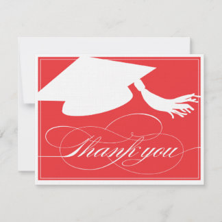 Tarjeta de nota plana de agradecimiento de graduac