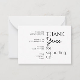 Tarjeta de nota plana de agradecimiento simple, mo