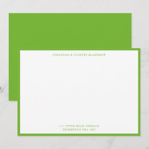Tarjeta de nota plana de borde azul verde clásico