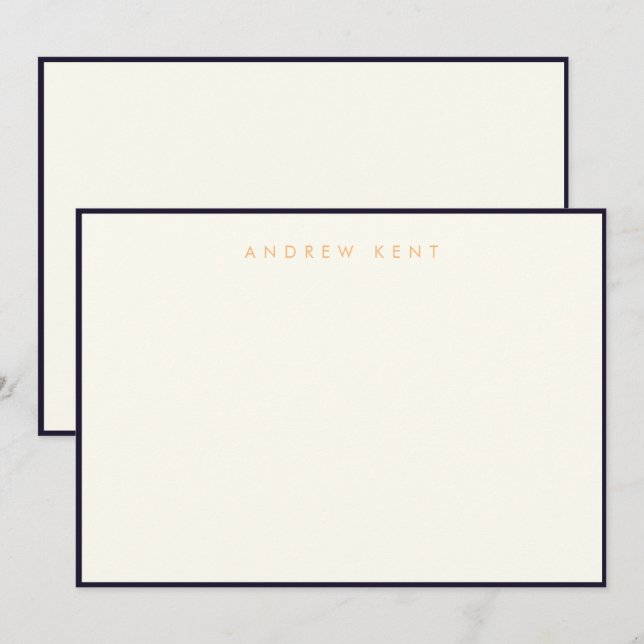 Tarjeta de nota plana de borde de Regencia 5"x7" (Anverso / Reverso)