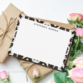 Tarjeta de nota plana de borde decorativa moderna 