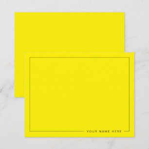 Tarjeta de nota plana de color amarillo claro pers