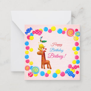 Tarjeta de nota plana de cumpleaños de la torre an
