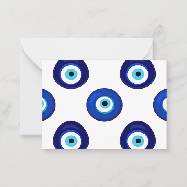 Tarjeta de nota plana de diseño de ojos malvados c (Anverso)