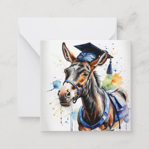 Tarjeta de nota plana de graduación de Mule