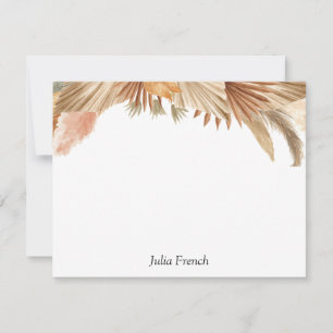 Tarjeta de nota plana de gramaje Gold Pink Boho Pa