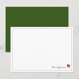 Tarjeta de nota plana de guion rojo y verde para l