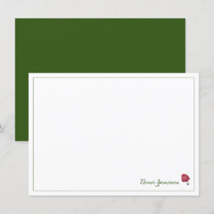Tarjeta de nota plana de guion rojo y verde para l