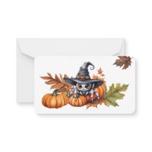Tarjeta de nota plana de Halloween personalizable