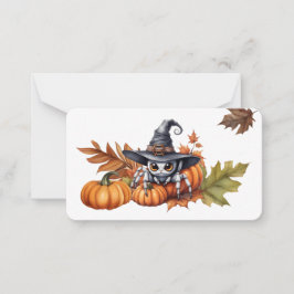 Tarjeta de nota plana de Halloween personalizable