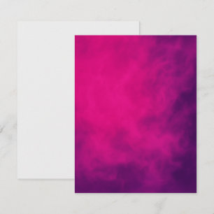 Tarjeta de nota plana de humo rosa y morado - Pers