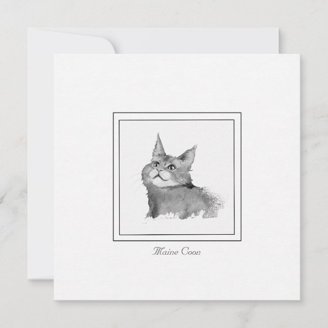 Tarjeta de nota plana de Ilustracion para gato Mai (Anverso)