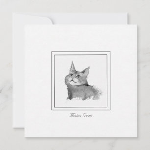 Tarjeta de nota plana de Ilustracion para gato Mai