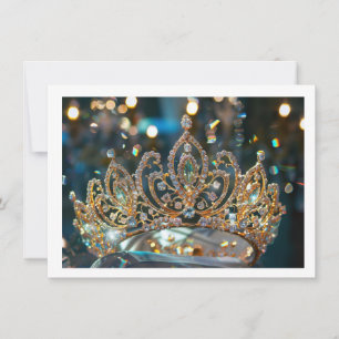 Tarjeta de nota plana de la corona del concurso
