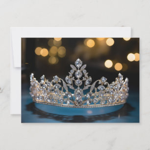 Tarjeta de nota plana de la corona del concurso