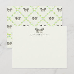 Tarjeta de nota plana de la mariposa de la cometa 