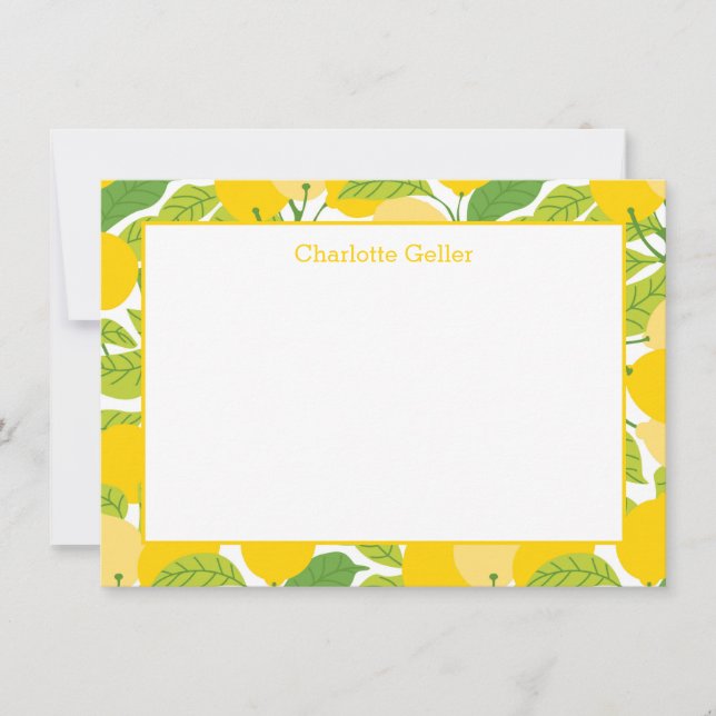 Tarjeta de nota plana de lémon amarillo brillante (Anverso)