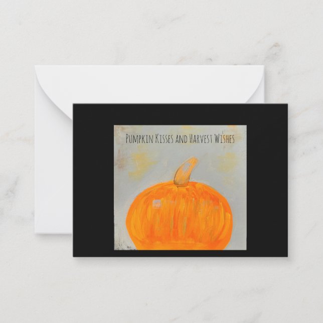 Tarjeta de nota plana de los deseos de calabaza (Anverso)