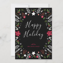 Tarjeta de nota plana de Navidad moderna