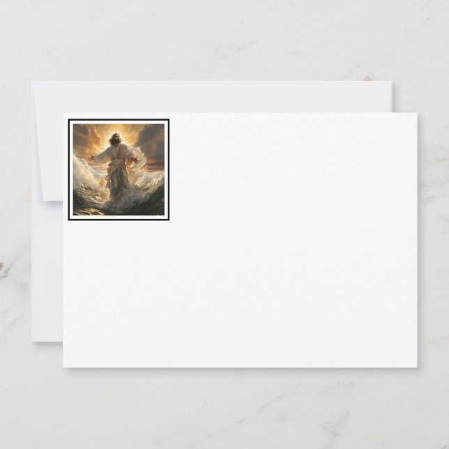 Tarjeta de nota plana de oración de Jesús (Anverso)