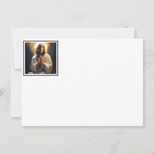 Tarjeta de nota plana de oración de Jesús