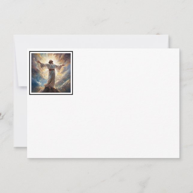 Tarjeta de nota plana de oración de Jesús (Anverso)