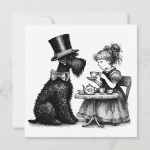 Tarjeta de nota plana de perro Schnauzer