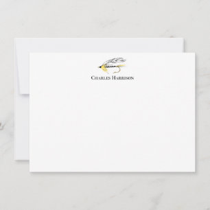Tarjeta de nota plana de pesca de mosca