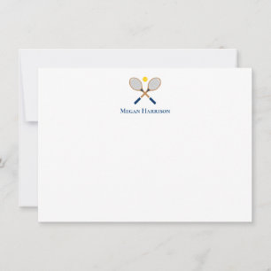 Tarjeta de nota plana de Racquets cruzados