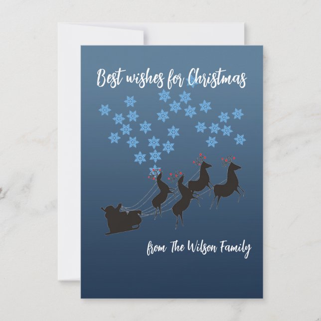 Tarjeta de nota plana de renos para navidades (Anverso)