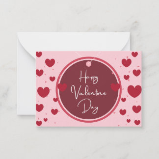 Tarjeta de nota plana de San Valentín