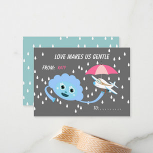 Tarjeta de nota plana de San Valentín para niños d
