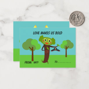 Tarjeta de nota plana de San Valentín para niños d