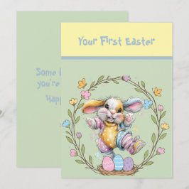 Tarjeta de nota plana de su primera Pascua