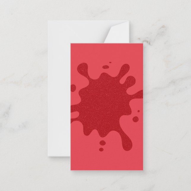 Tarjeta de nota plana de tinta roja de tomate para (Anverso)