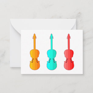 Tarjeta de nota plana de tres o tres violines súpe