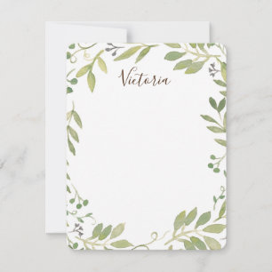 Tarjeta de nota plana de verde elegante