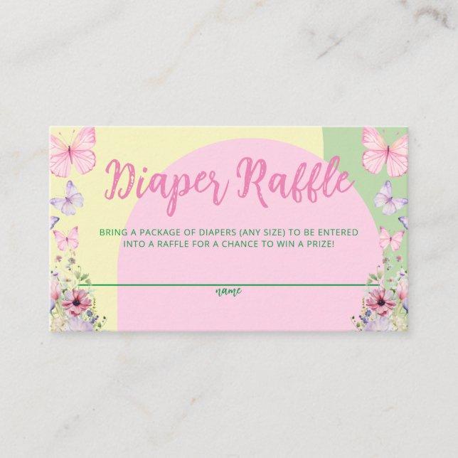 Tarjeta de nota plana Diaper Raffle Baby Shower (Anverso)
