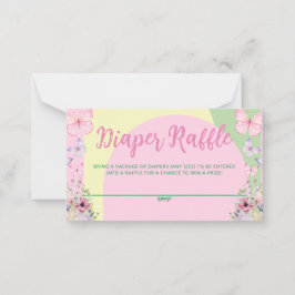 Tarjeta de nota plana Diaper Raffle Baby Shower