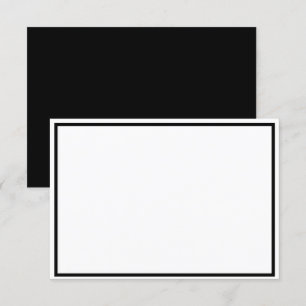 Tarjeta de nota plana en blanco y negro