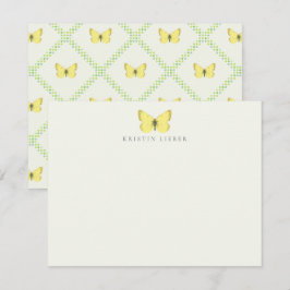 Tarjeta de nota plana Eurymus Pelidne Yellow Butfl