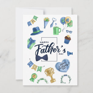 Tarjeta de nota plana feliz día del padre