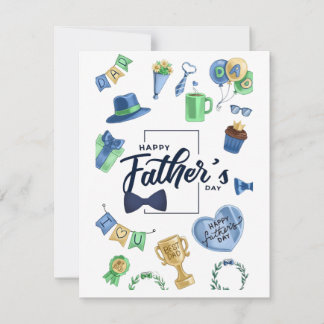 Tarjeta de nota plana feliz día del padre