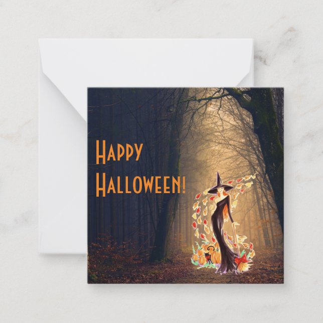 Tarjeta de nota plana Feliz Halloween (Anverso)