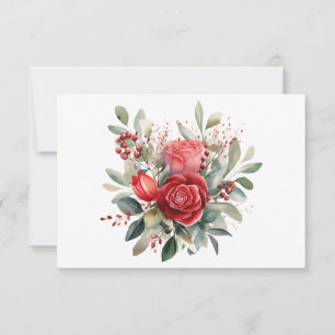 Tarjeta de nota plana floral acuática simple y ele
