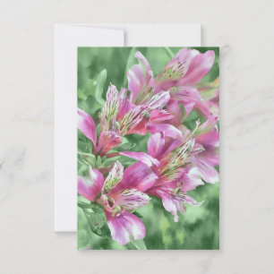Tarjeta de nota plana floral rosa de las flores de