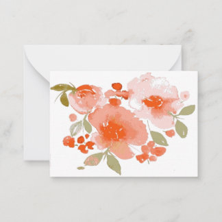 Tarjeta de nota plana floral suave