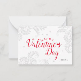 Tarjeta de nota plana Floral Valentine