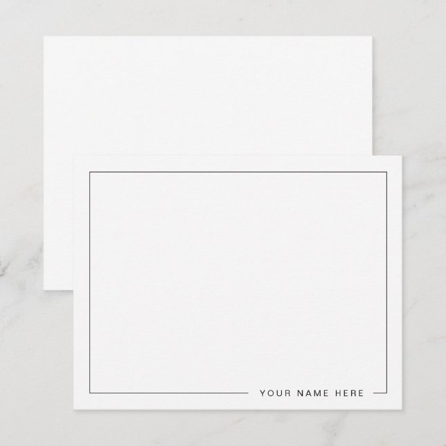 Tarjeta de nota plana gris claro personalizada (Anverso / Reverso)